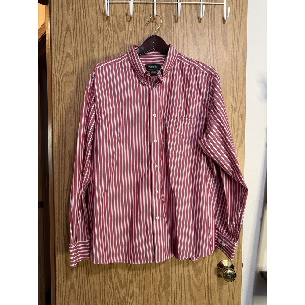 Eddie Bauer Relaxed Fit Wrinkle Resistant Men's L Button Down Long Sleeve Shirt